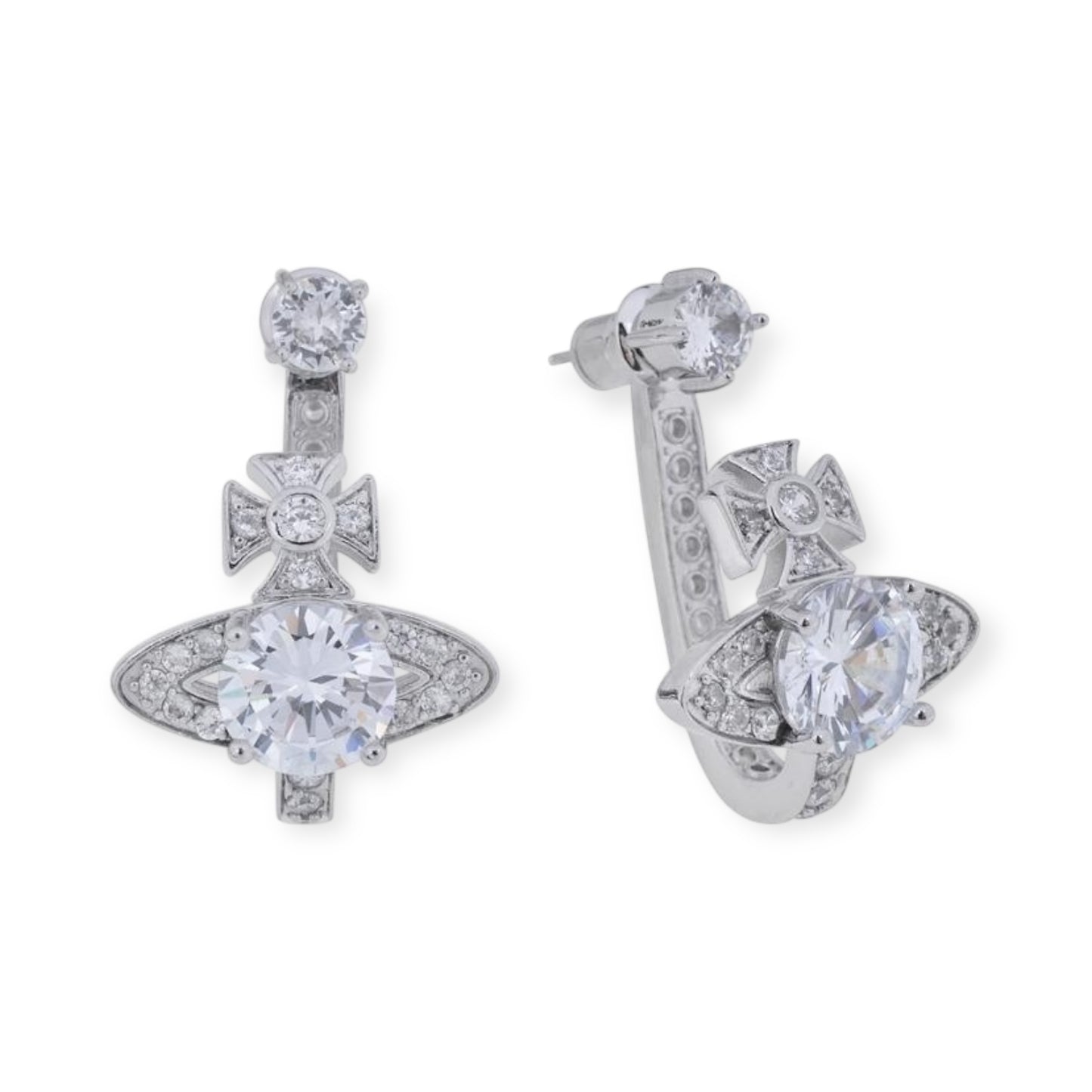 Cuff Drop Multicolor Gem Orb Pendant Earrings (5 Colors)