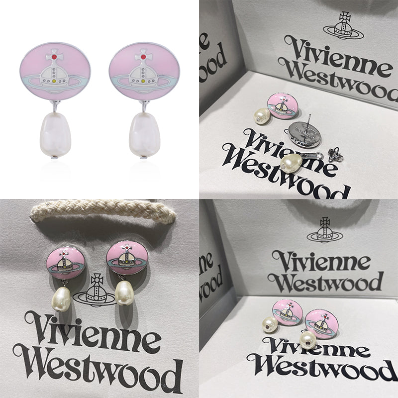 Hanging Pearl Orb Engraved Pendant Earrings (3 Colors)