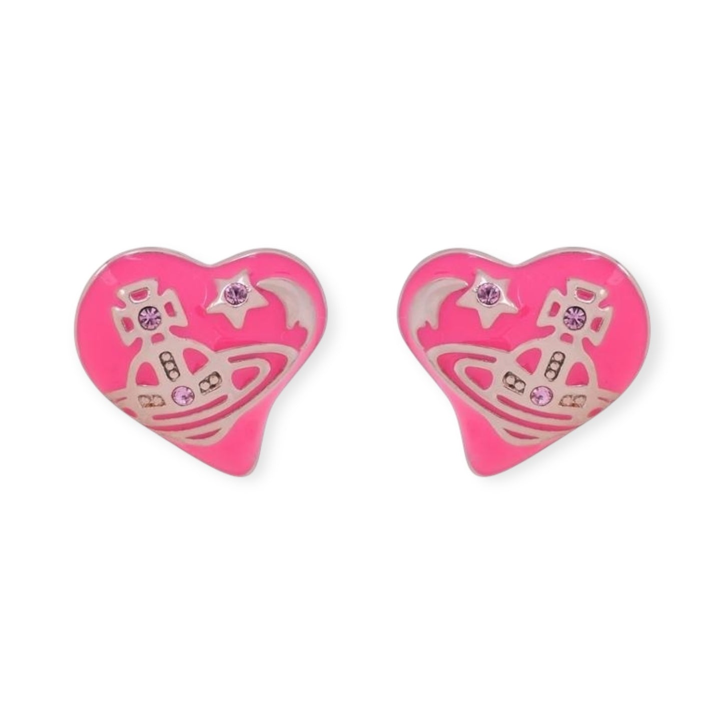 Heart Shape Asymmetrical Pendant Stud Earrings (3 Colors)