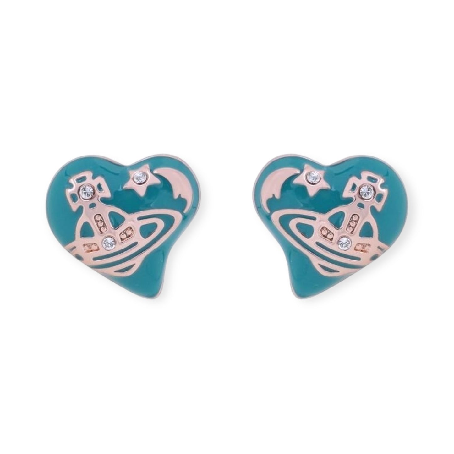 Heart Shape Asymmetrical Pendant Stud Earrings (3 Colors)