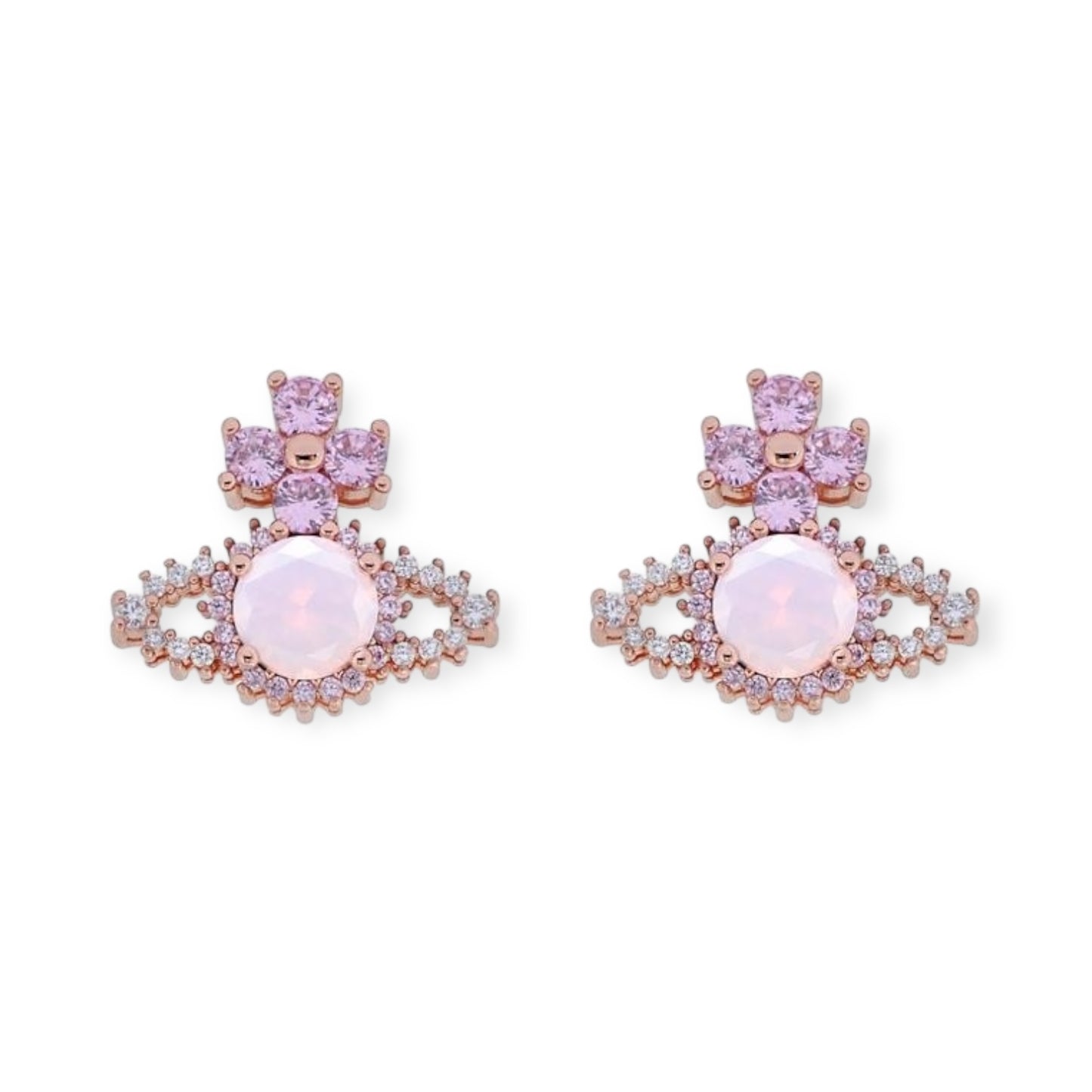 Crystallised Abstract Gem Studded Pendant Orb Stud Earrings (6 Colors)