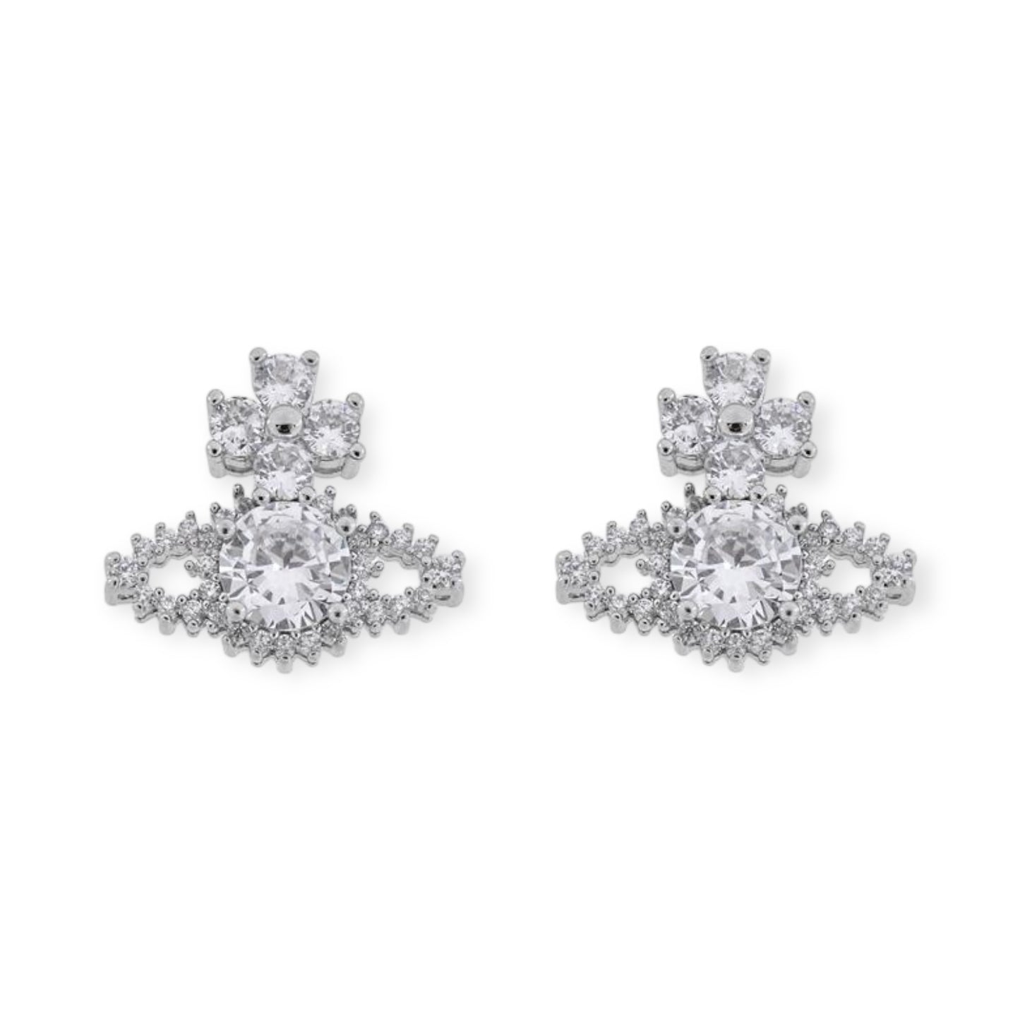 Crystallised Abstract Gem Studded Pendant Orb Stud Earrings (6 Colors)