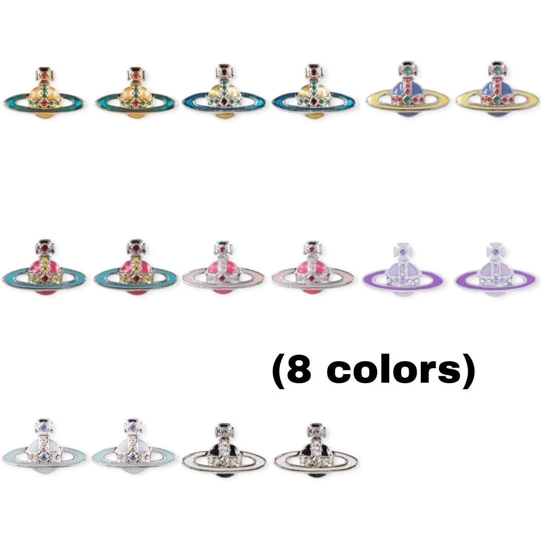 Mini Colorful Abstract Orb Pendant Earrings (8 Colors)