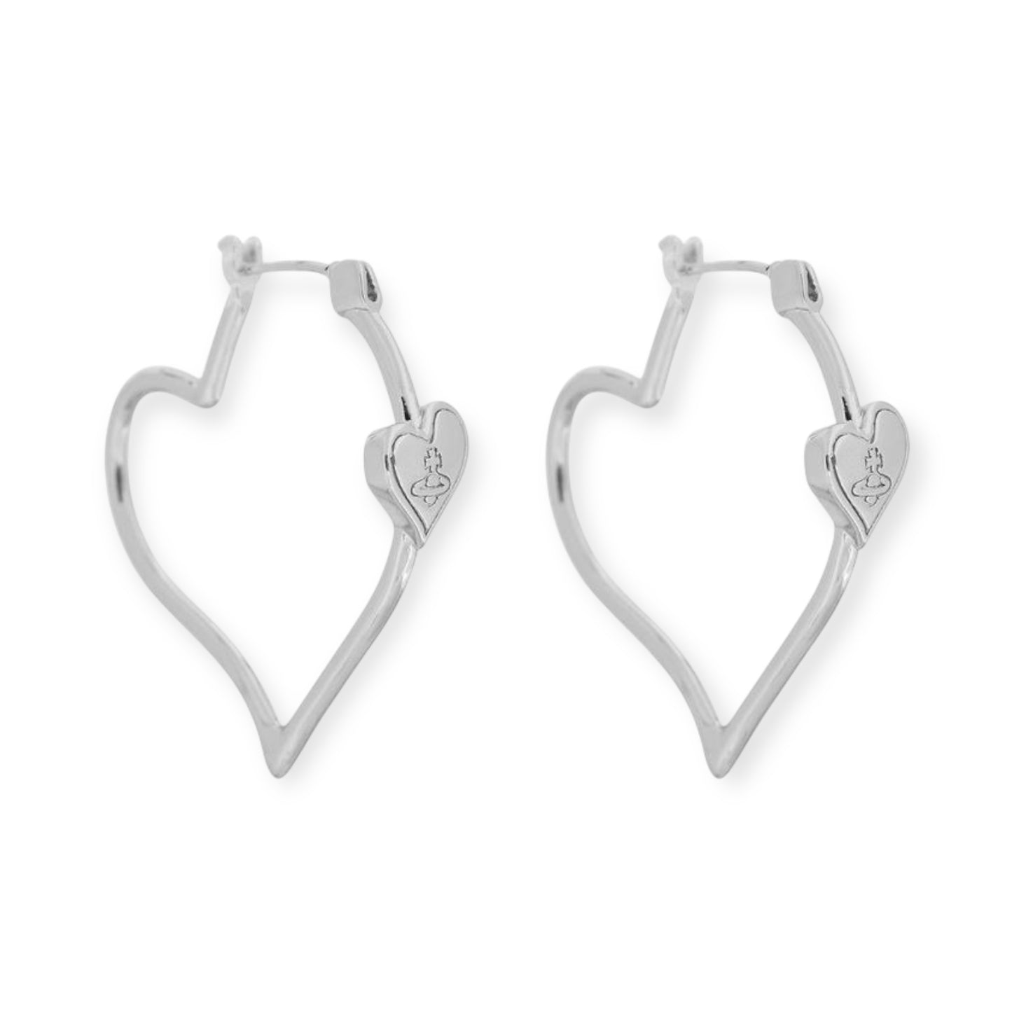 Hooped Heart Shaped Orb Engraved Pendant Earrings (4 Colors)