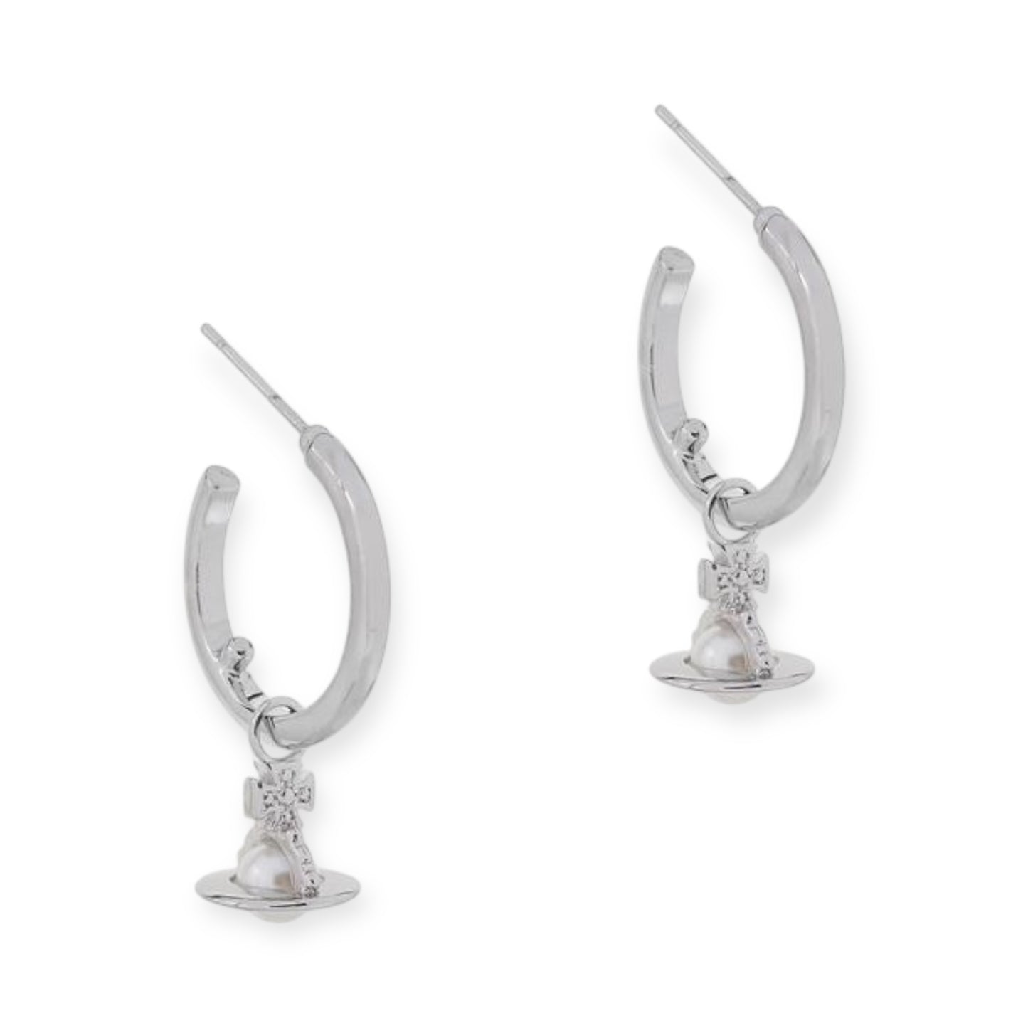 Mini Orb Hanging Pendant Hooped Earrings (3 Colors)