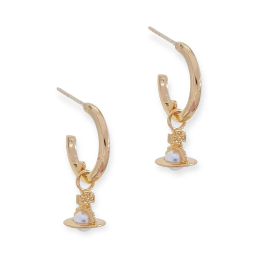 Mini Orb Hanging Pendant Hooped Earrings (3 Colors)