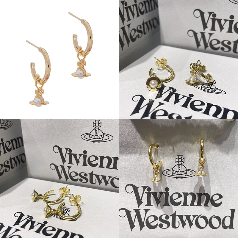 Mini Orb Hanging Pendant Hooped Earrings (3 Colors)