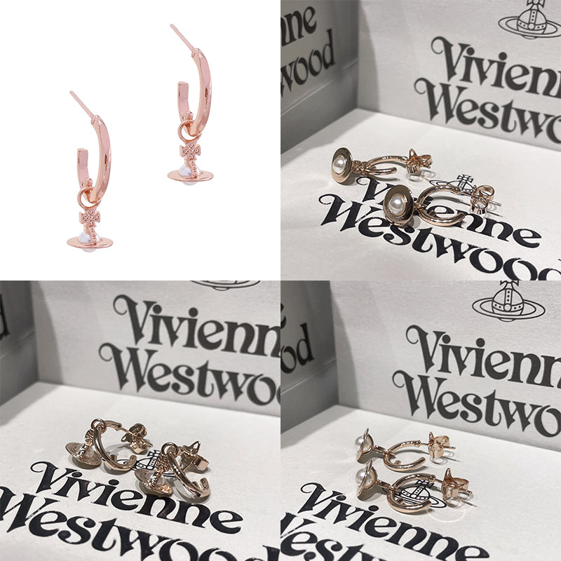 Mini Orb Hanging Pendant Hooped Earrings (3 Colors)