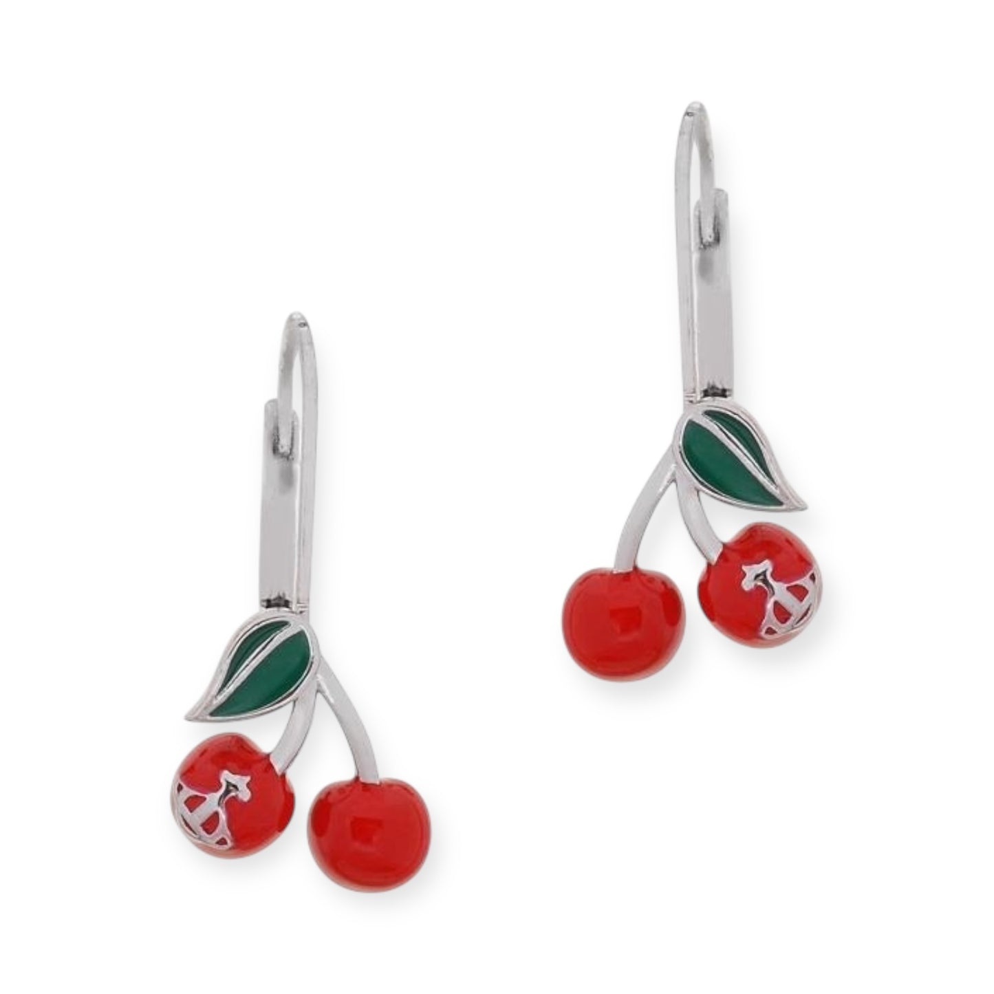 Cherry Fruit Engraved Orb Pendant Gold & Silver Earrings (2 Colors)