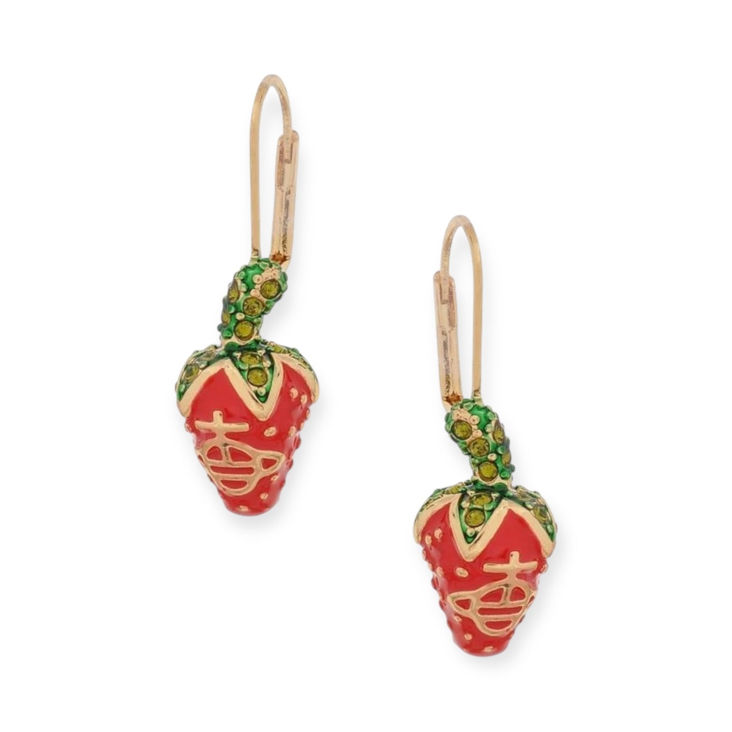 Strawberry Orb Engraved Earrings (2 Styles)