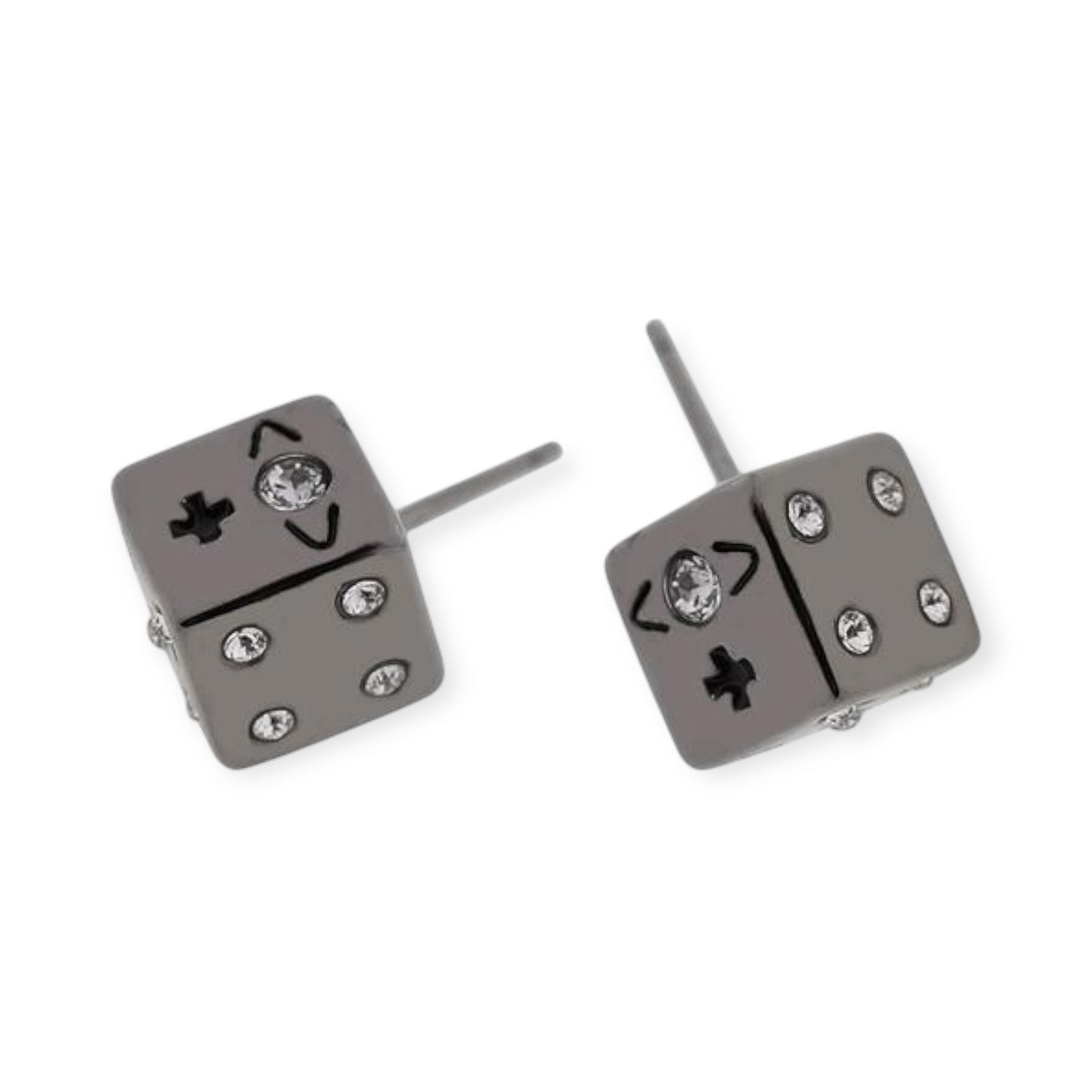 Dice Design Engraved Orb Pendant Earrings (4 Colors)