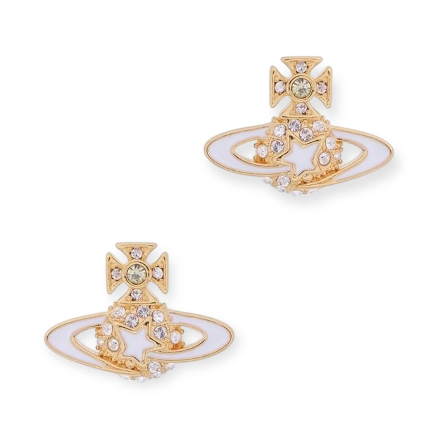 Shooting Star Mini Gem Studded Orb Pendant Stud Earrings (5 Colors)