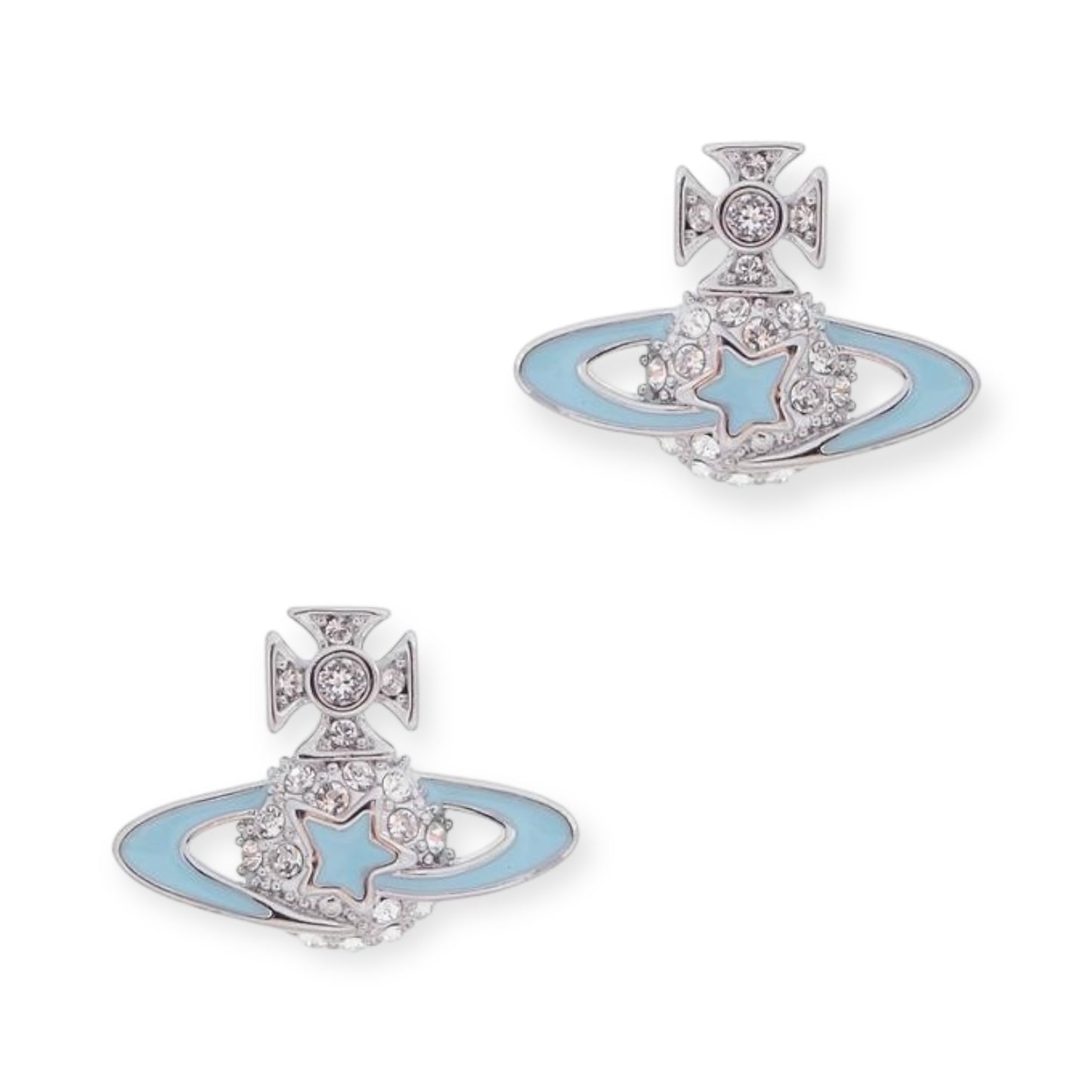 Shooting Star Mini Gem Studded Orb Pendant Stud Earrings (5 Colors)