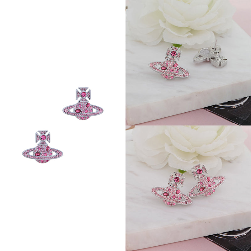 Colored Multi Gemstone Orb Pendant Stud Earrings (6 Colors)