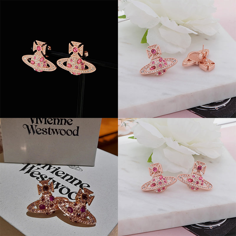 Colored Multi Gemstone Orb Pendant Stud Earrings (6 Colors)