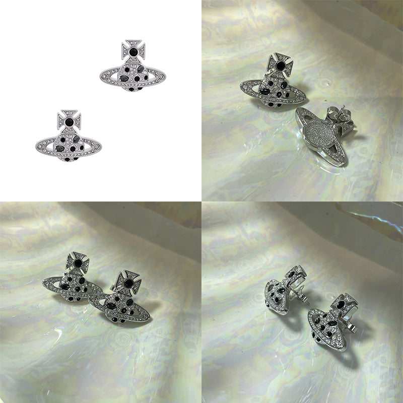 Colored Multi Gemstone Orb Pendant Stud Earrings (6 Colors)