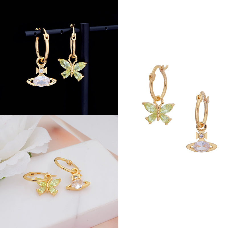 Butterfly Gemstone Earrings (3 Colors, 2 Styles)