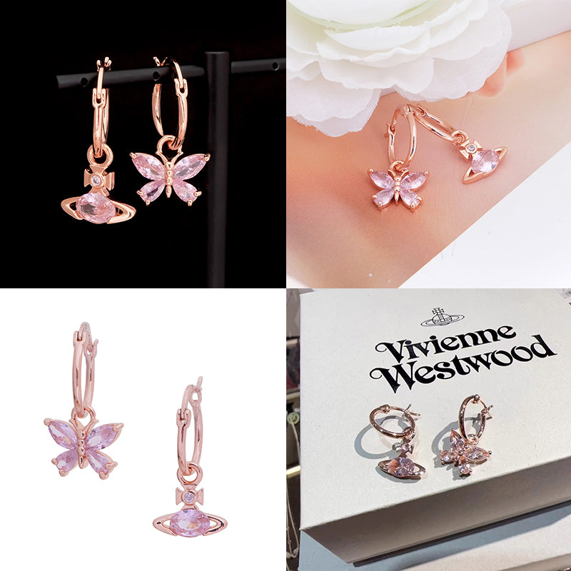 Butterfly Gemstone Earrings (3 Colors, 2 Styles)