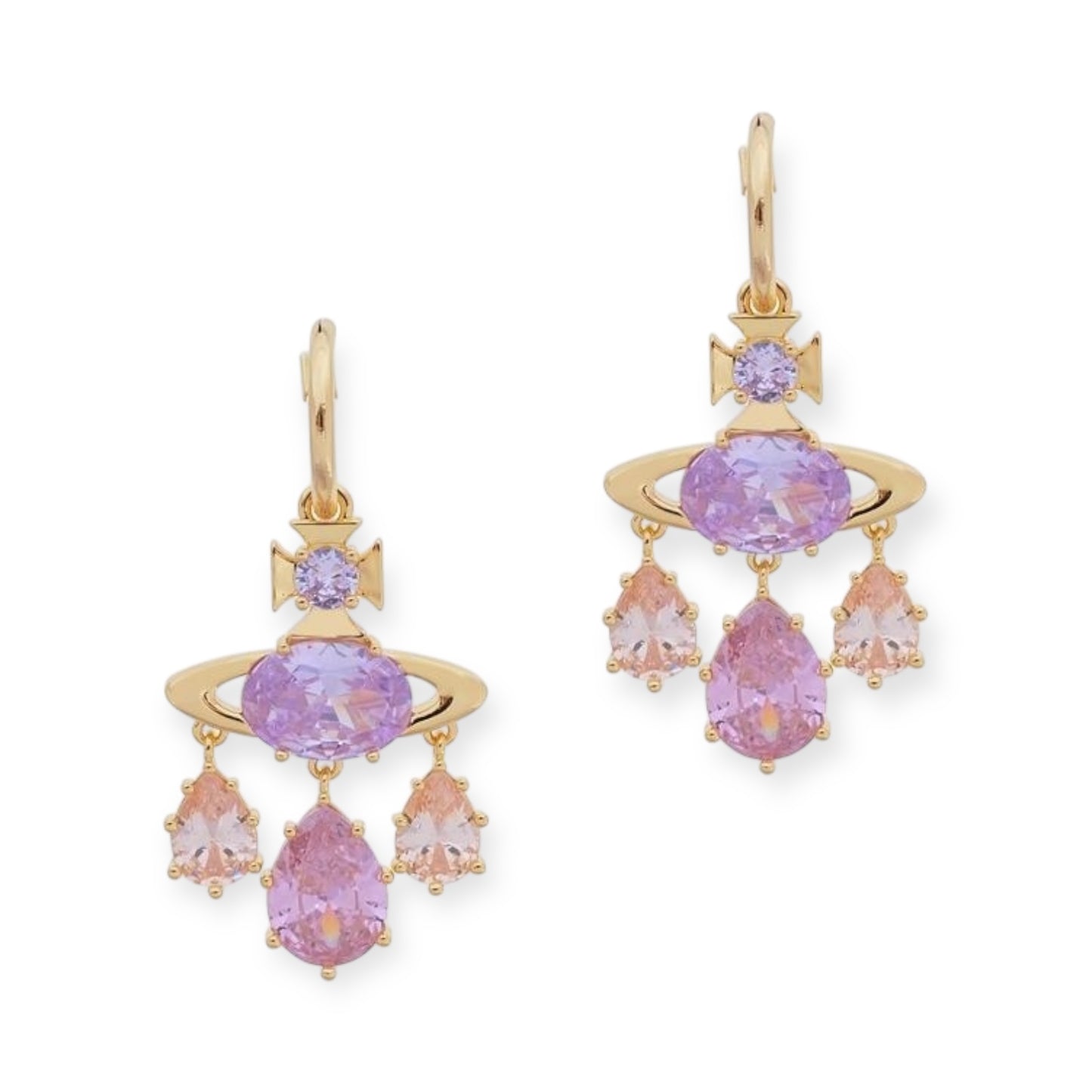 Multi Tear Drop Gem Colorful Orb Earrings (2 Colors)