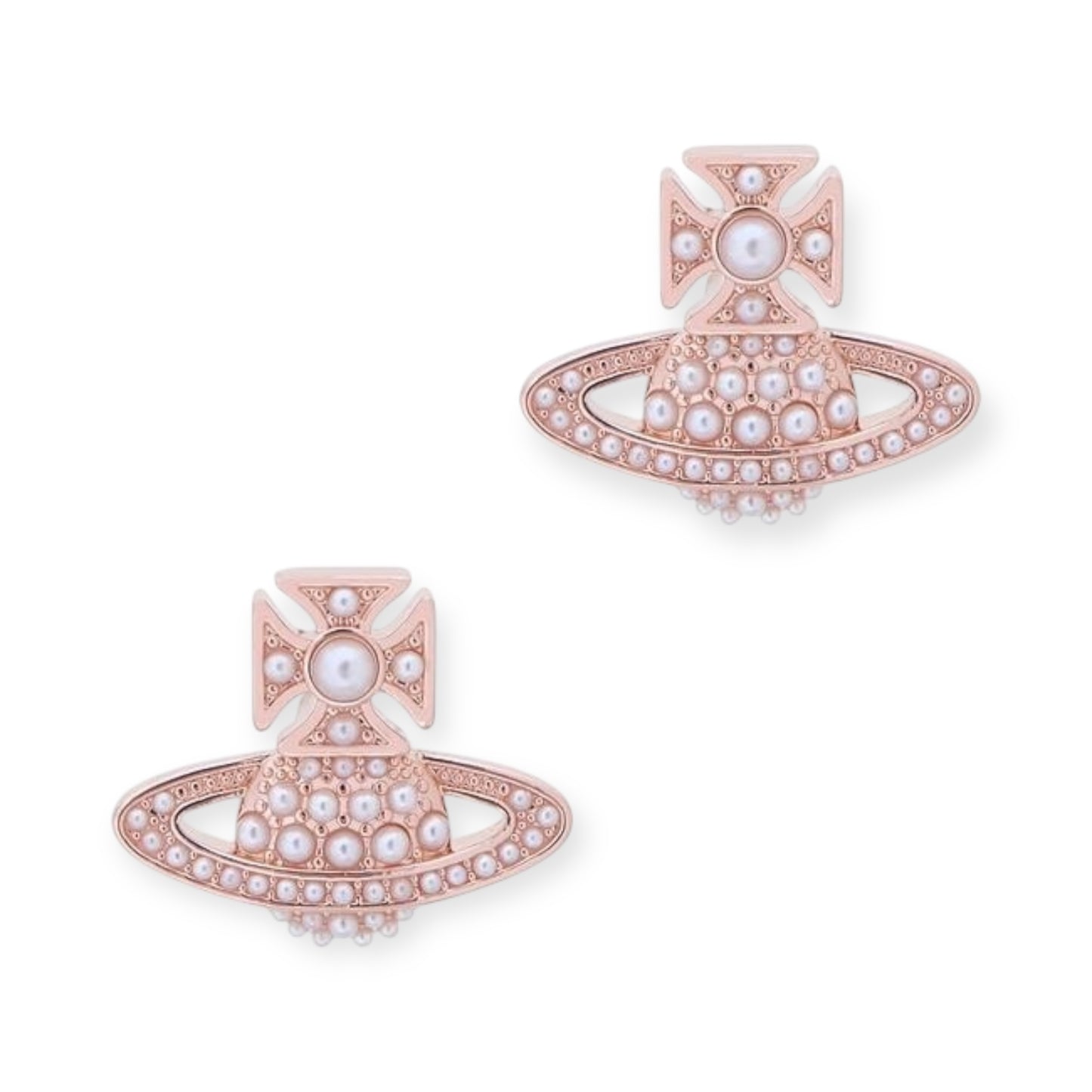 Pearl Studded Orb Pendant Stud Earrings (3 Colors)