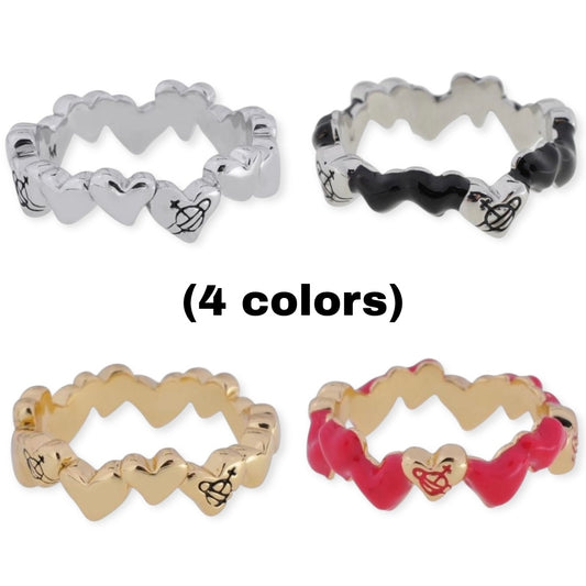 Multi Repeated Heart Ring (4 colors)