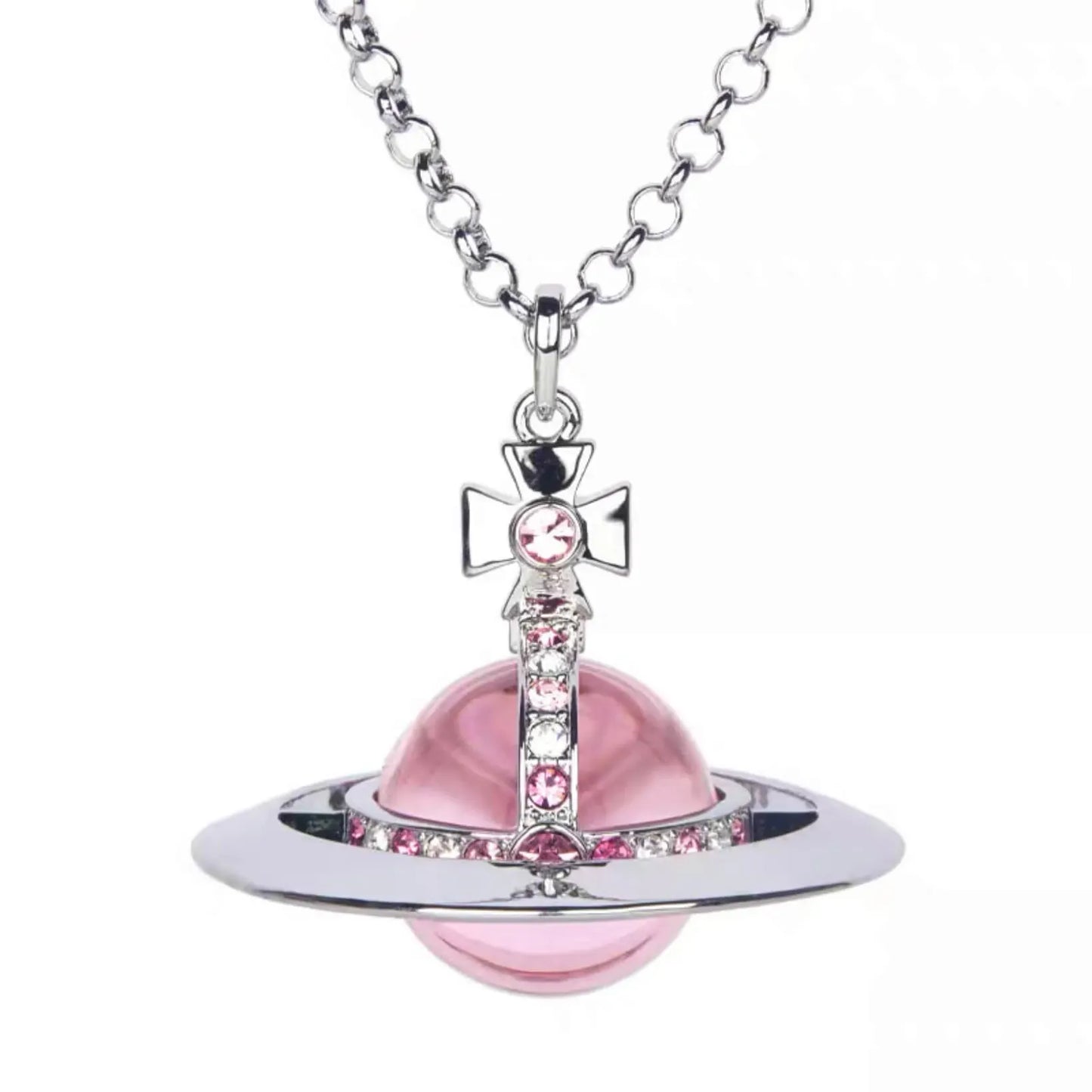 30MM Large Saturn Orb Pendant Necklace (15 Colors)