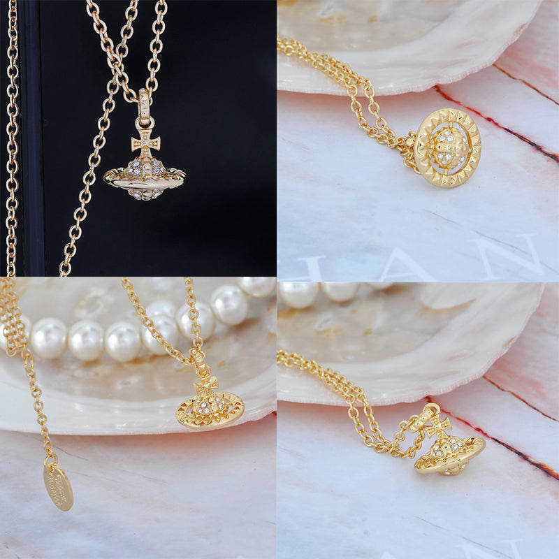 Abstract Shape Multigem 3D Orb Necklace (5 Colors)