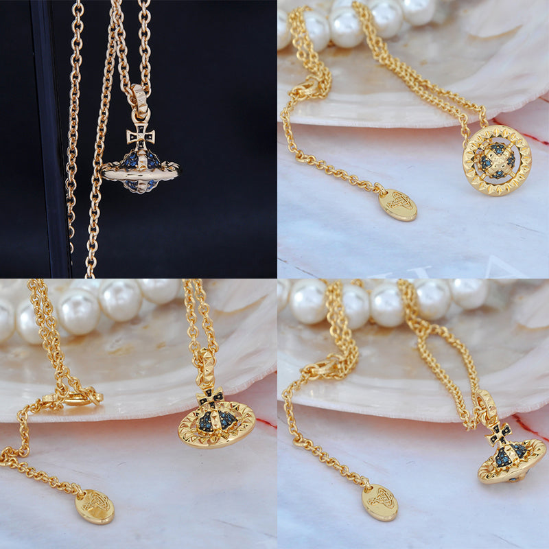 Abstract Shape Multigem 3D Orb Necklace (5 Colors)