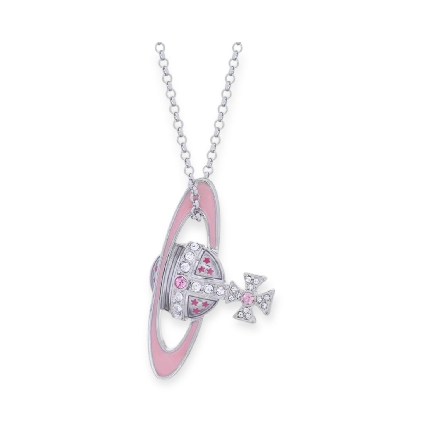 Sideways Hanging Colorful Orb Saturn Necklace (3 colors)