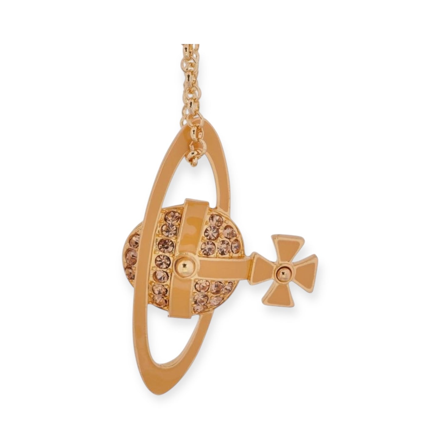 Sideways Hanging Colorful Orb Saturn Necklace (3 colors)