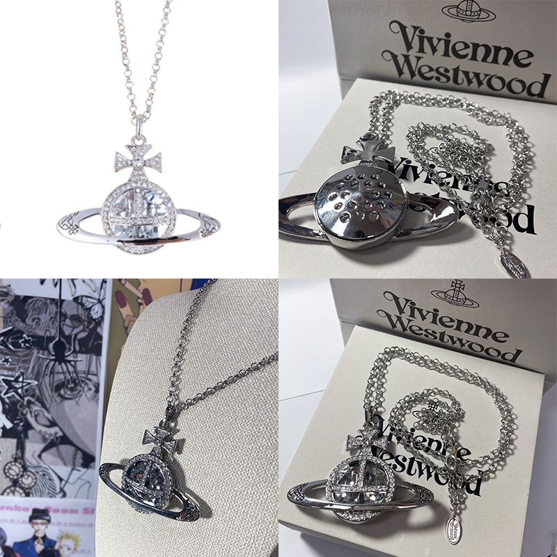 Colored Gem Engraved Orb Orbit Pendant Necklace (6 Colors)