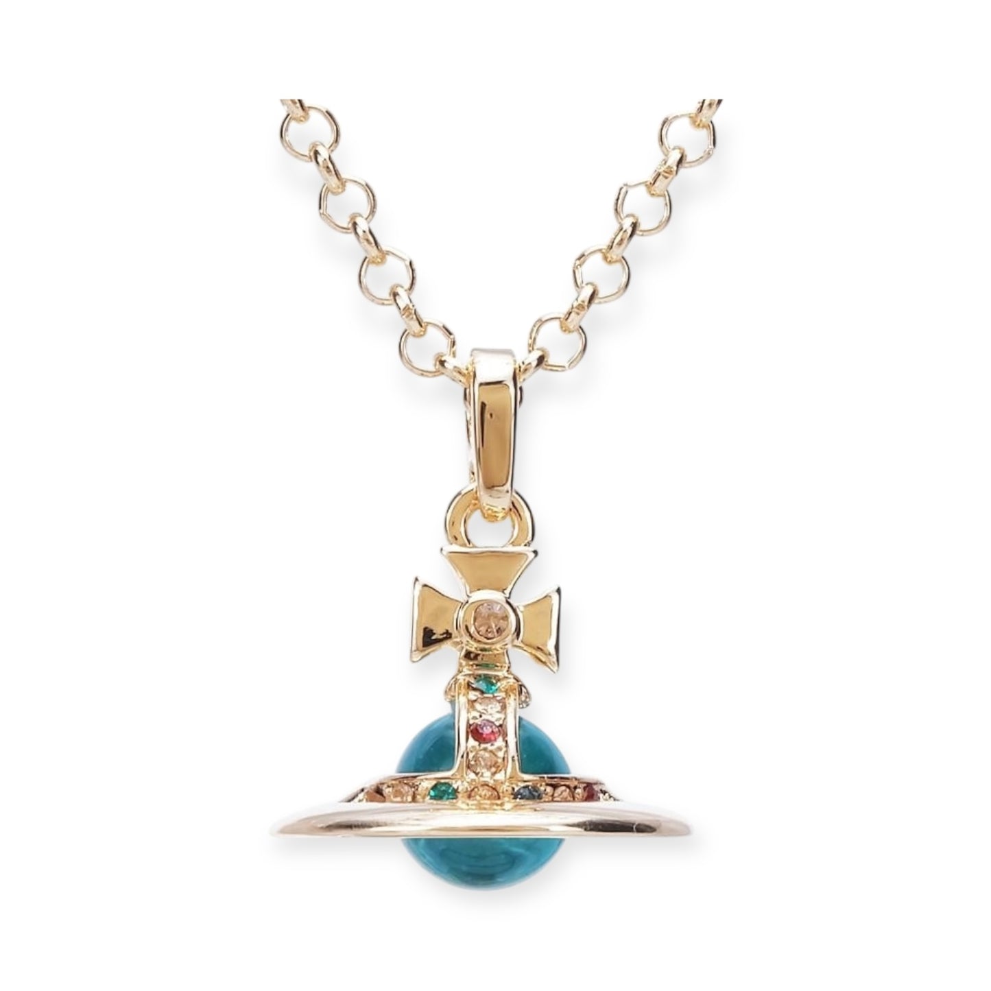 10MM Small Saturn Orb Pendant Necklace (26 Colors)