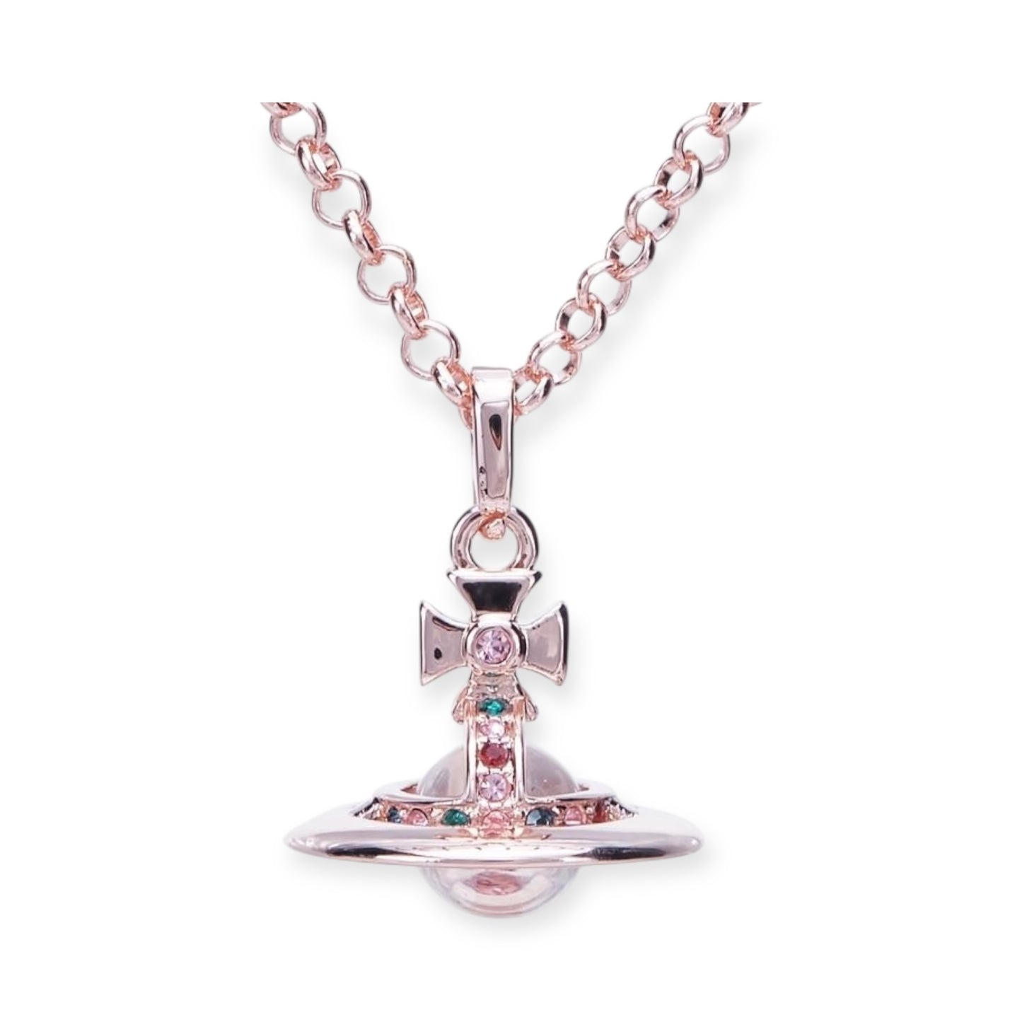 10MM Small Saturn Orb Pendant Necklace (26 Colors)