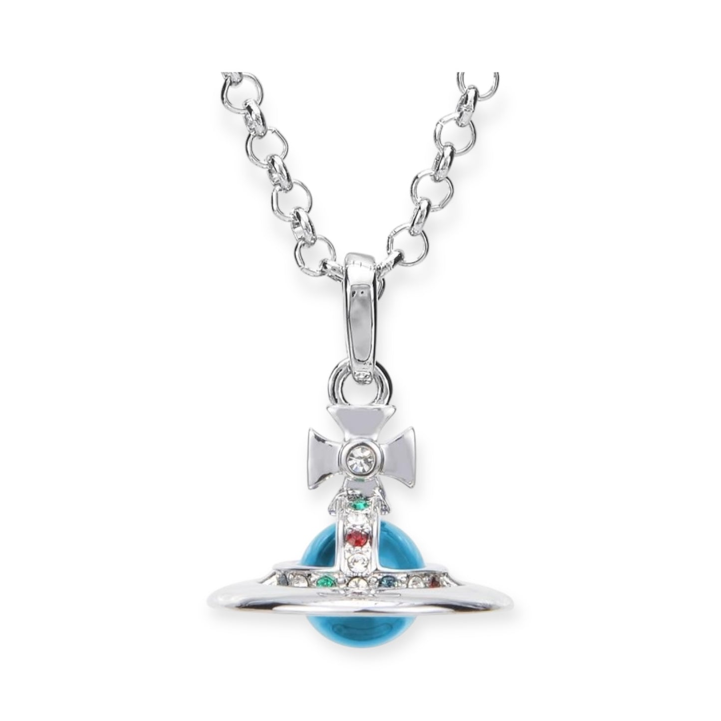 10MM Small Saturn Orb Pendant Necklace (26 Colors)