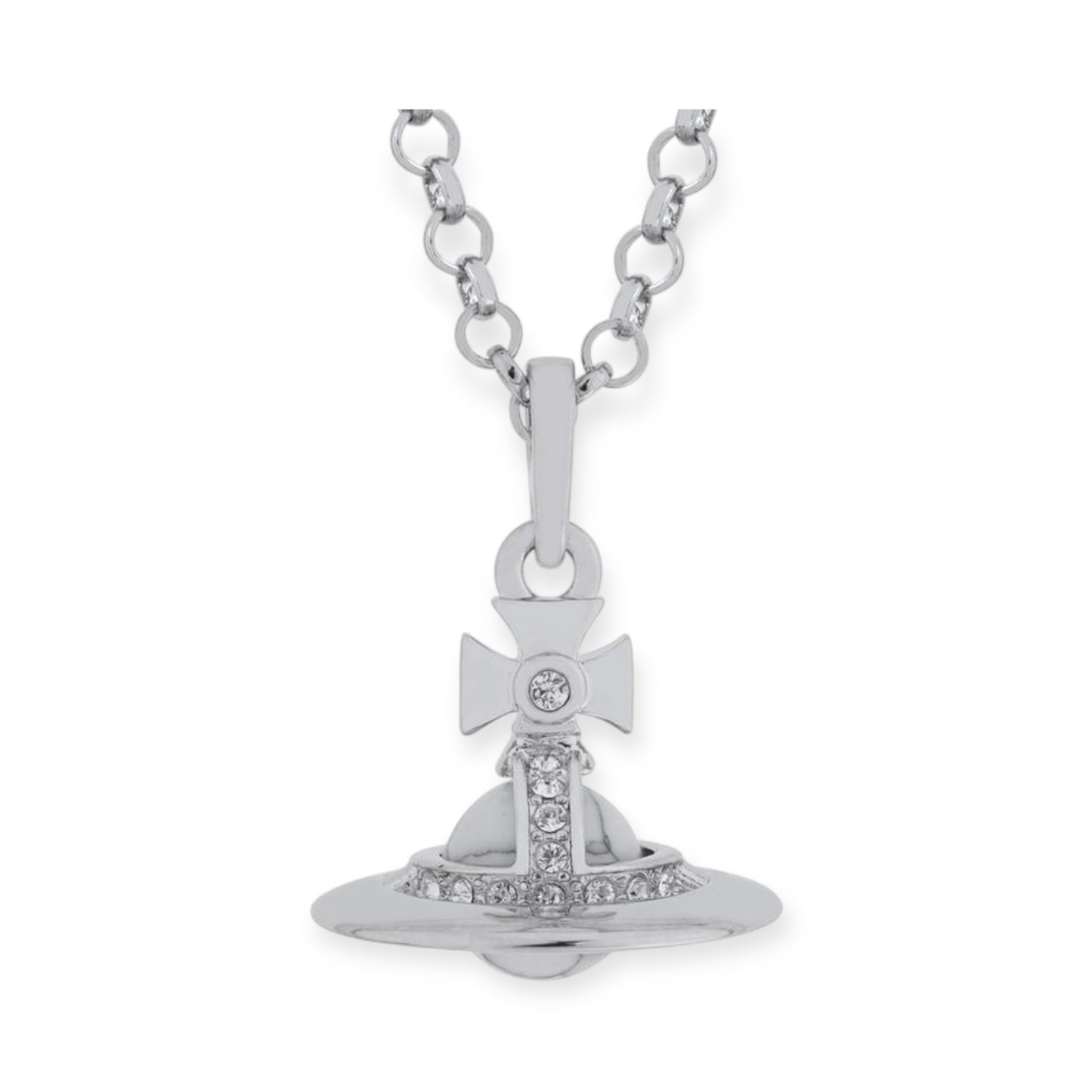 Gold & Silver Marble Design Orb Necklace (20MM & 10MM)