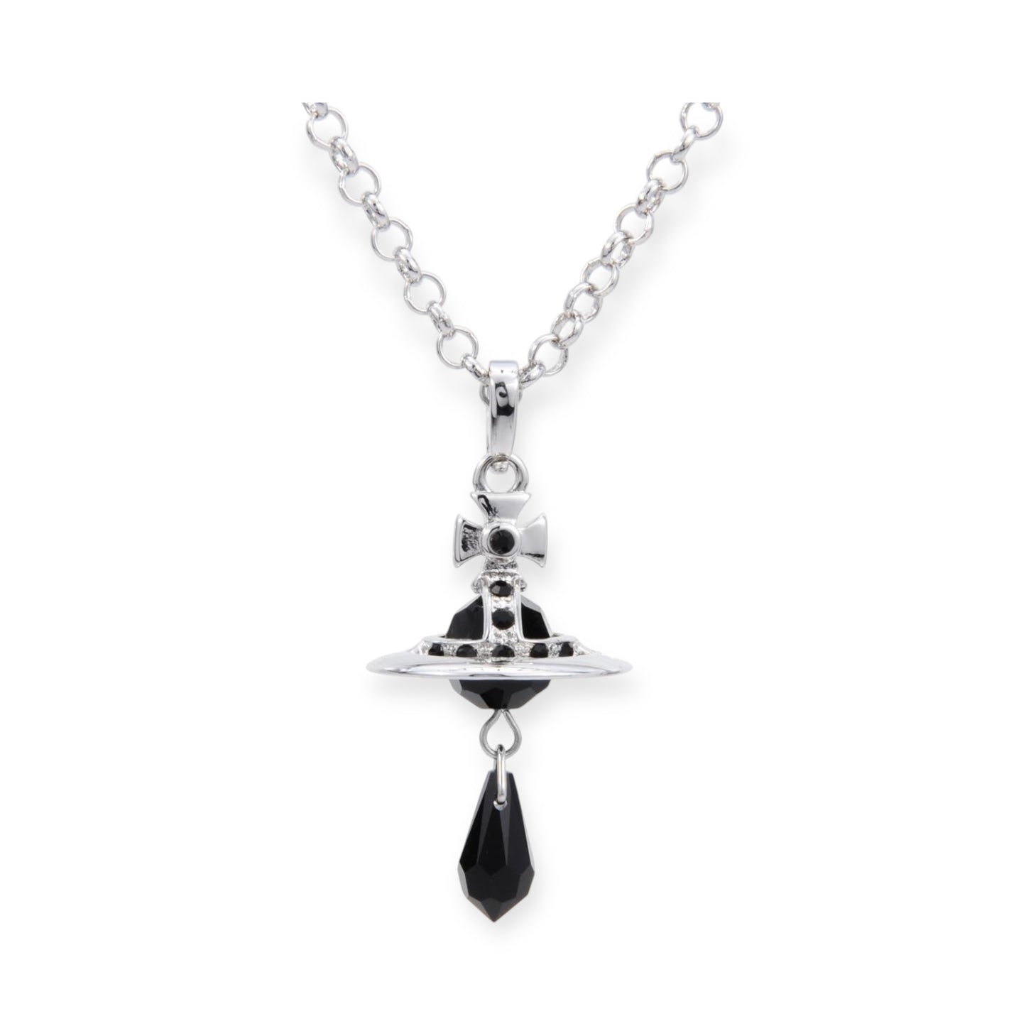 Crystal Orb Water Drop Pendant Necklace (4 Colors)