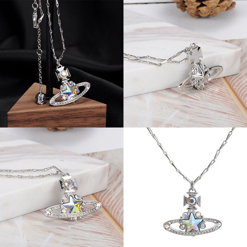 Star Pendant Orb Necklace Gold & Silver (2 colors)