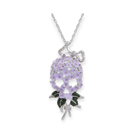 Flower Skull Lilac Green Necklace