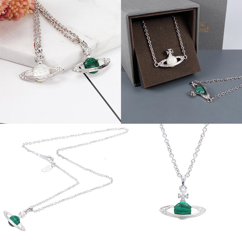 Mini Green Pearl Orb 10MM Pendant Necklace (2 colors)