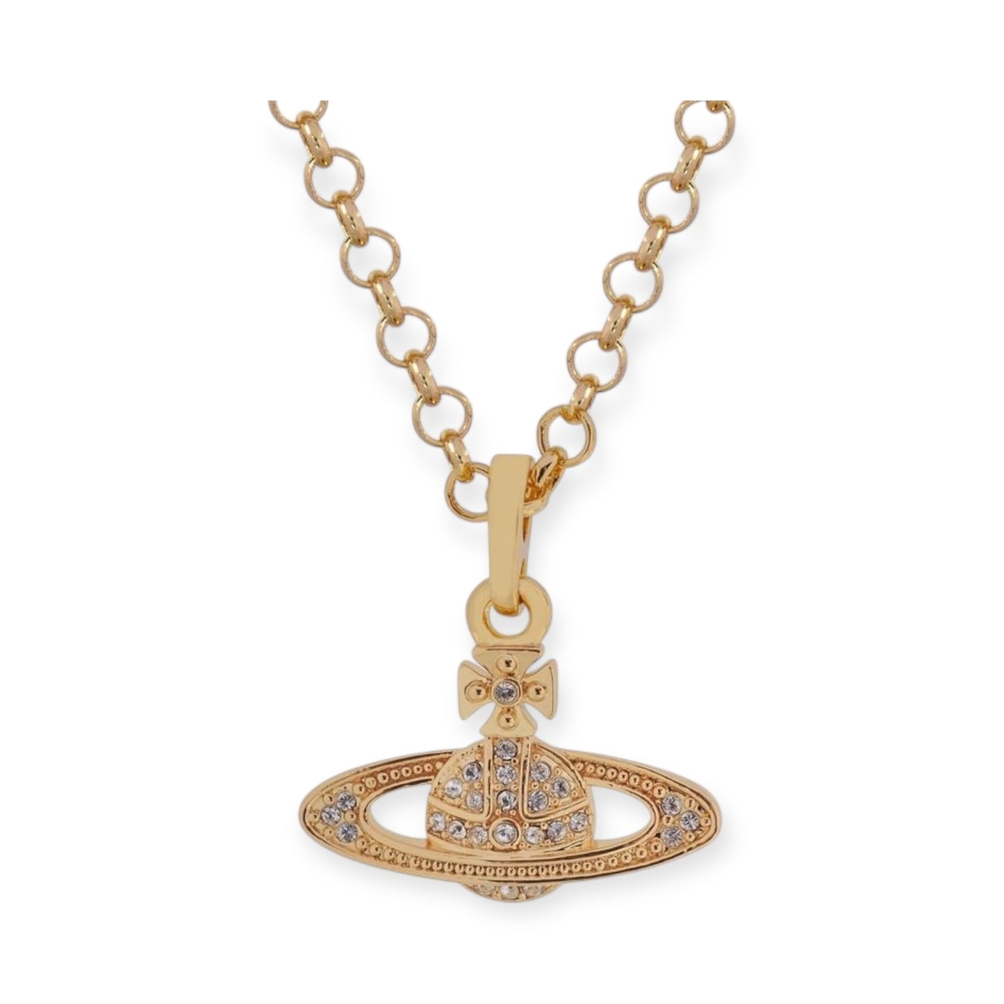 Mini Gem Studded 10MM Orb Pendant Necklace (7 Colors)