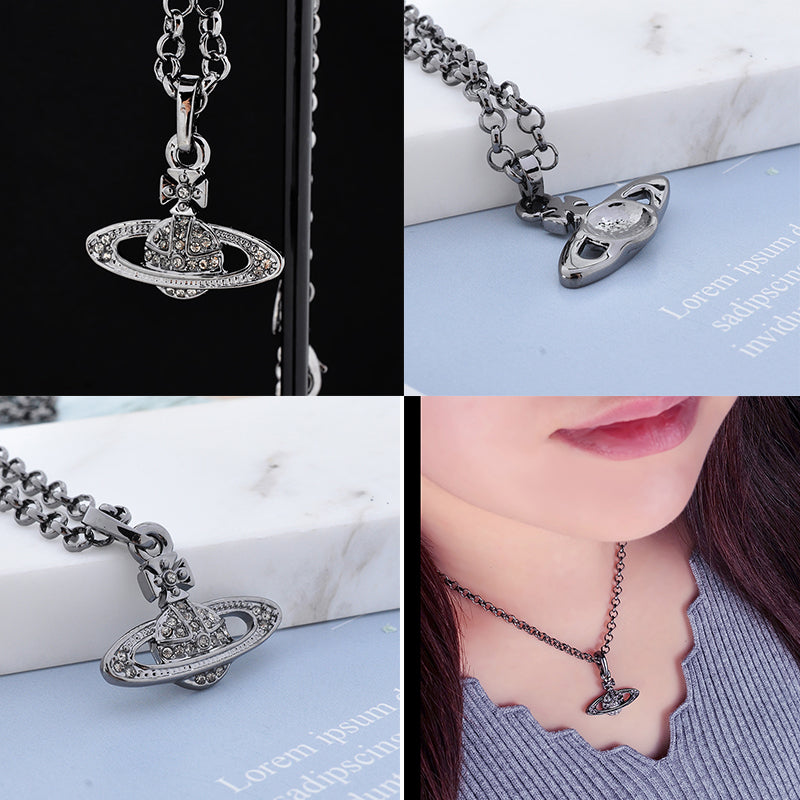 Mini Gem Studded 10MM Orb Pendant Necklace (7 Colors)