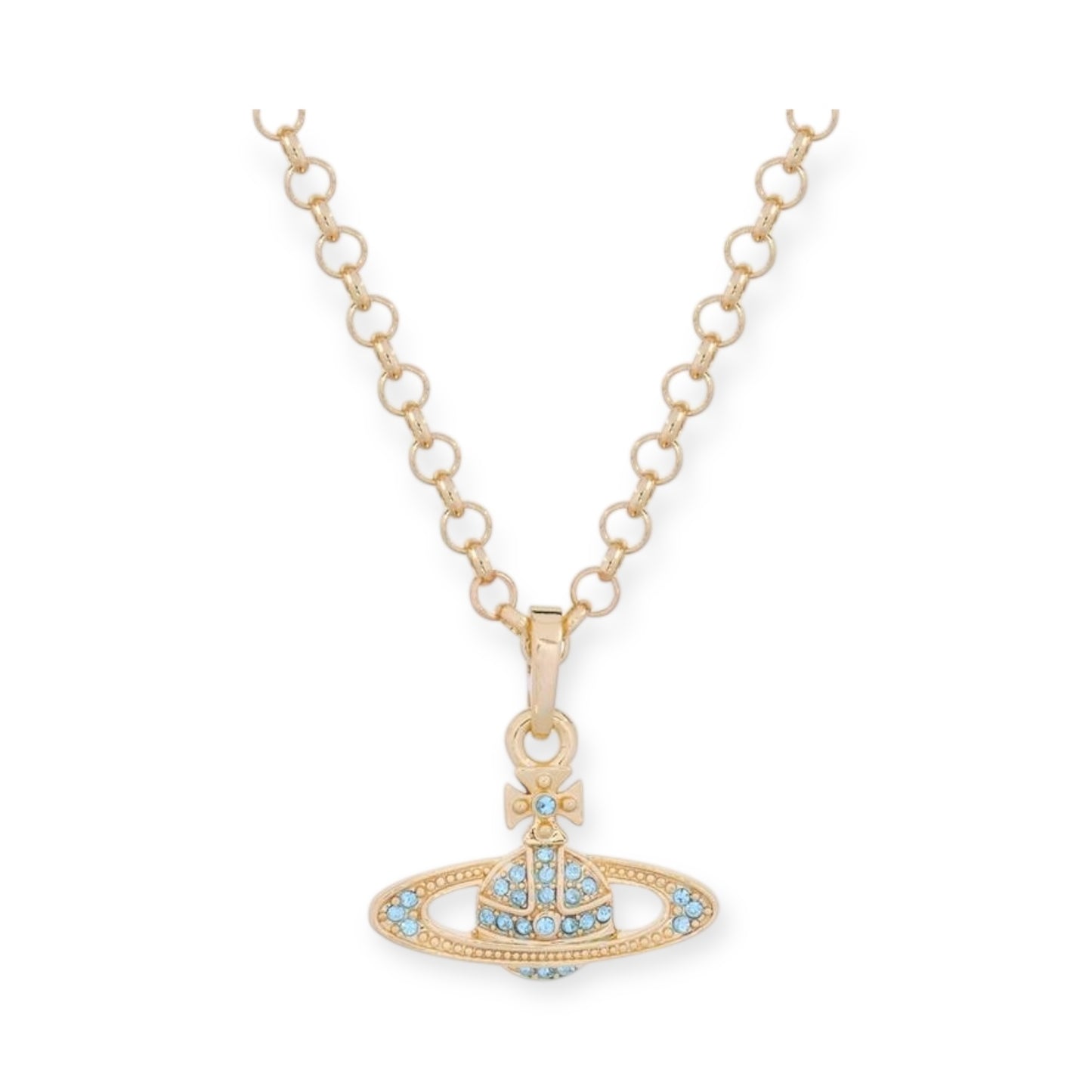 Mini Gem Studded 10MM Orb Pendant Necklace (7 Colors)