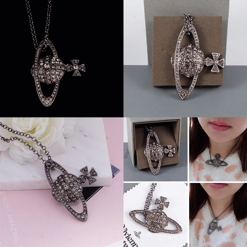 Sideways Hanging Staple Colors Pendant Necklace (3 colors)