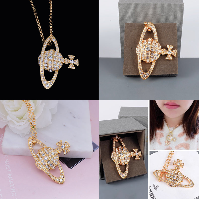 Sideways Hanging Staple Colors Pendant Necklace (3 colors)