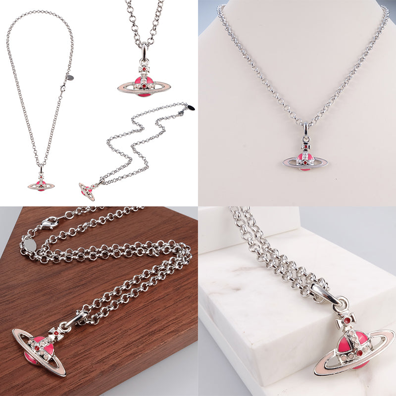 Mini Colorful Abstract 10MM Orb Pendant Necklace (7 Colors)