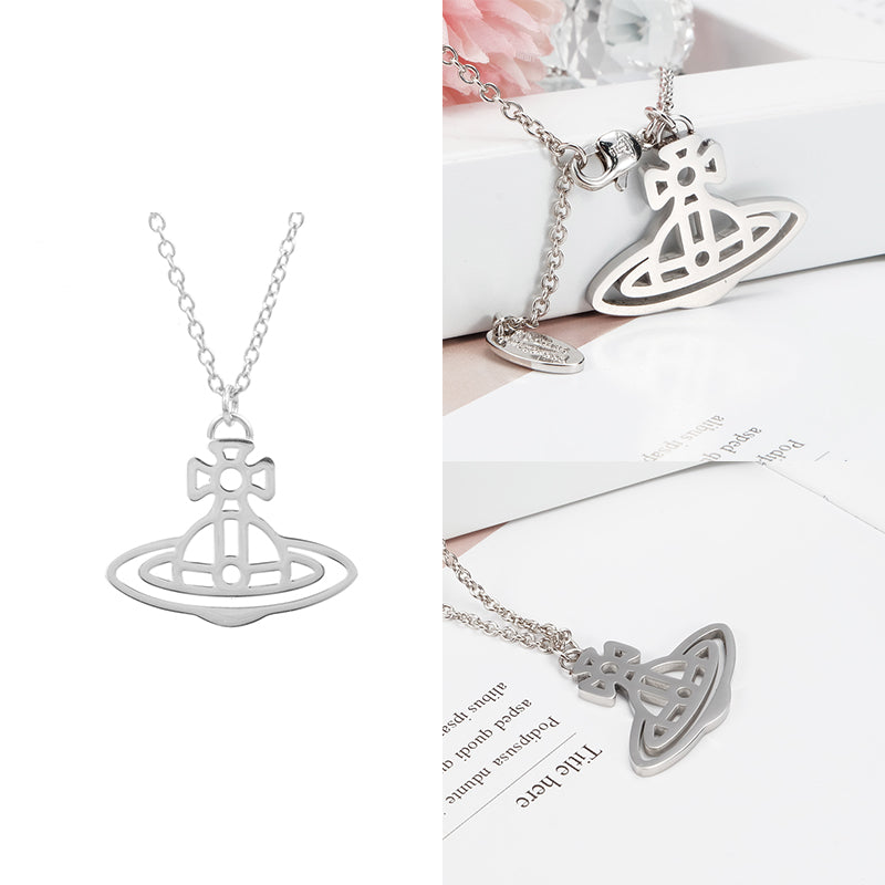 Orb Pendant 2D Outline Staple Colors Necklace (3 colors)