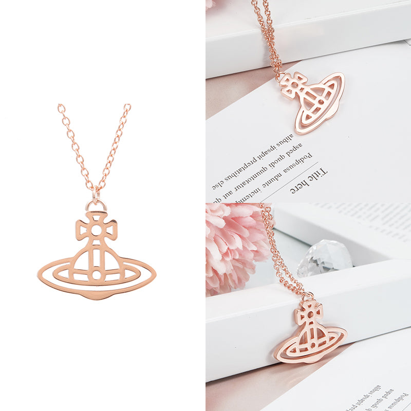 Orb Pendant 2D Outline Staple Colors Necklace (3 colors)