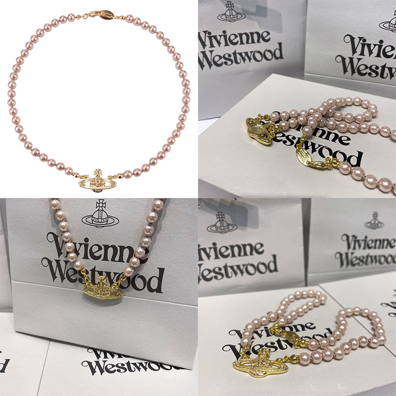 Beaded Pearl Colorful Abstract Pendant Orb Necklace (4 Colors)