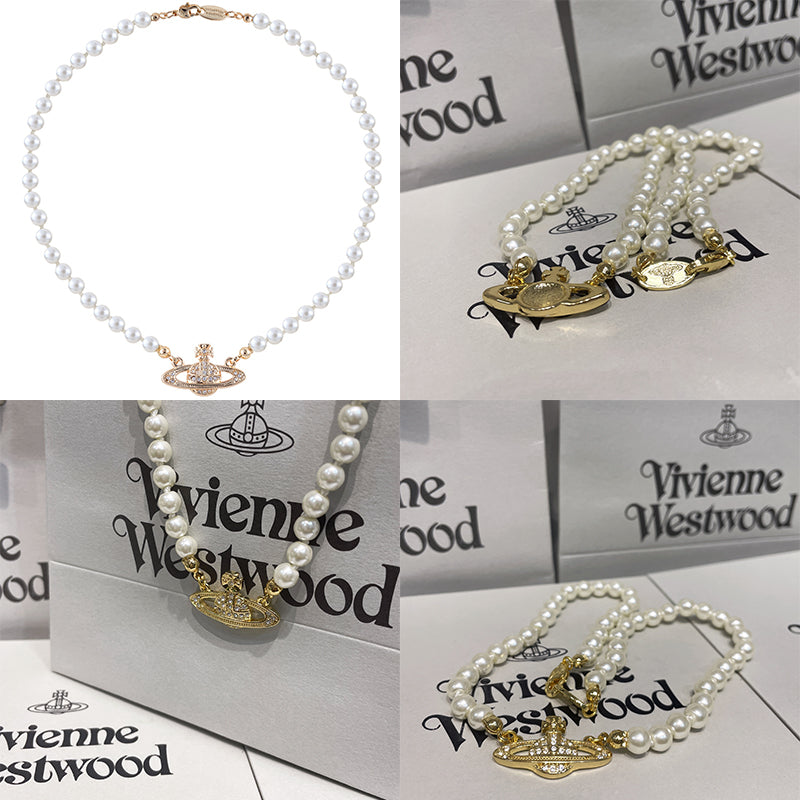 Beaded Pearl Abstract Bas Pendant Orb Necklace (3 Colors)