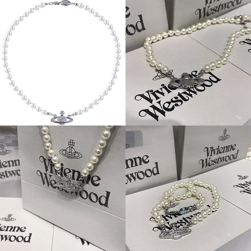 Beaded Pearl Abstract Bas Pendant Orb Necklace (3 Colors)